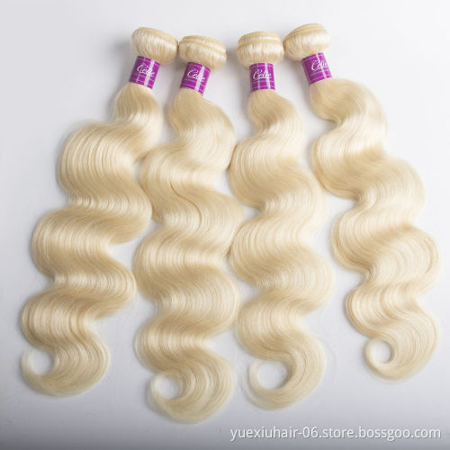 Best Selling 100% Remy Virgin Brazilian Hair Body Wave 613 Blonde Human Ombre Breading Hair Weave With Closure
